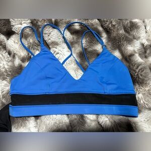 lululemon athletica Blue and Black Strappy Crop Bralette